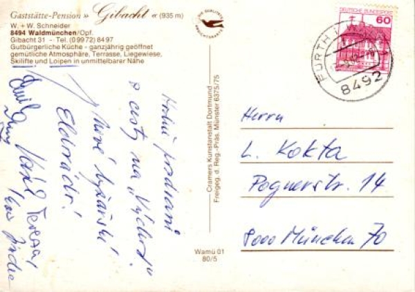 Waldmünchen - D 1982 95 001 ● - Reklamní karta